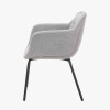 Alba Grey Linen Mix and Black Metal Carver Dining Chair