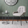 Alba Grey Linen Mix and Black Metal Dining Chair