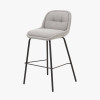 Alba Grey Linen Mix and Black Metal Bar Stool