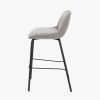 Alba Grey Linen Mix and Black Metal Bar Stool