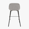 Alba Grey Linen Mix and Black Metal Bar Stool