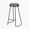 Cosimo Peppercorn Leather and Bronze Metal Bar Stool