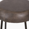 Cosimo Peppercorn Leather and Bronze Metal Bar Stool