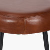 Cosimo Vintage Brown Leather and Black Metal Bar Stool