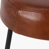 Cosimo Vintage Brown Leather and Black Metal Bar Stool