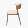 Elias Natural Linen and Dark Ash Wood Curved Back Dining Chair