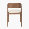 Elias Natural Linen and Dark Ash Wood Curved Back Dining Chair