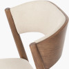 Elias Natural Linen and Dark Ash Wood Curved Back Dining Chair