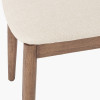 Elias Natural Linen and Dark Ash Wood Curved Back Dining Chair