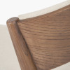 Elias Natural Linen and Dark Ash Wood Curved Back Dining Chair