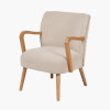 Sennori Taupe Teddy Fabric and Rubber Wood Occasional Chair