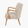 Sennori Taupe Teddy Fabric and Rubber Wood Occasional Chair