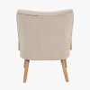 Sennori Taupe Teddy Fabric and Rubber Wood Occasional Chair