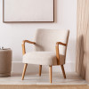 Sennori Taupe Teddy Fabric and Rubber Wood Occasional Chair