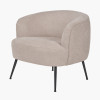 Aviana Natural Chenille and Black Metal Tub Chair