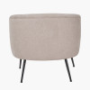 Aviana Natural Chenille and Black Metal Tub Chair