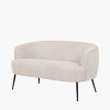 Aviana Natural Chenille and Black Metal Sofa