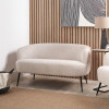 Aviana Natural Chenille and Black Metal Sofa