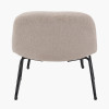 Chiara Natural Chenille and Black Metal Lounging Chair and Footstool