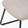 Chiara Natural Chenille and Black Metal Lounging Chair and Footstool