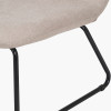 Chiara Natural Chenille and Black Metal Lounging Chair and Footstool