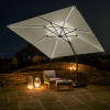 Glow Challenger T2 3m Square Champagne Free Arm Parasol