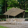 Glow Challenger T2 3m Square Sandstone / Champagne Free Arm Parasol