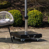 Rome Polished Black Granite 60KG Wheeled Parasol Base