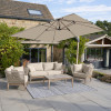 Challenger Teak T2 3m Square Premium Champagne Free Arm Parasol