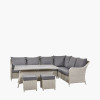 Antigua Stone Grey Outdoor Corner Seating Set with Ceramic Top