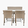 Tobs Outdoor Grey Synthetic Rattan Bench & Two Armchairs Dining Set