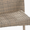 Tobs Outdoor Grey Synthetic Rattan Bench & Two Armchairs Bistro Set