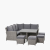 Barbados Slate Grey Outdoor Square Corner Seating Set with Ceramic Top