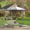 Voyager T1 3m Round Luna Grey Free Arm Parasol