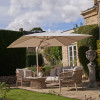 Challenger T2 3.5 x 2.6m Rectangular Sandstone / Champagne Free Arm Parasol