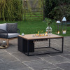 Cosiloft 120 Black and Teak Fire Pit Table