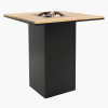 Cosiloft 100 Black and Teak Fire Pit Bar Table