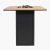 Cosiloft 100 Black and Teak Fire Pit Bar Table