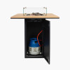 Cosiloft 100 Black and Teak Fire Pit Bar Table