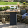 Cosiloft 100 Black and Teak Fire Pit Bar Table