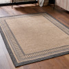 Indoor Outdoor Natural and Black Border Design Rug