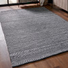 Indoor Outdoor Black and White Inca Design Rug