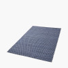 Indoor Outdoor Denim Blue and White Ikat Design Rug