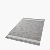 Indoor Outdoor Grey and White Plaited Stripe Design Rug