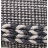 Indoor Outdoor Grey and White Plaited Stripe Design Scatter Cushion