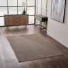 Indoor Outdoor Natural and Slate Grey Design Rug