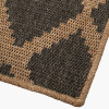 Indoor Outdoor Natural and Slate Grey Diamond Design Rug