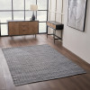 Indoor Outdoor Grey Double Stitch Design Rug Large