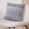 Indoor Outdoor Grey Double Stitch Design Scatter Cushion