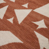 Indoor Outdoor Terracotta and Ivory  Geometric Design Rug Large